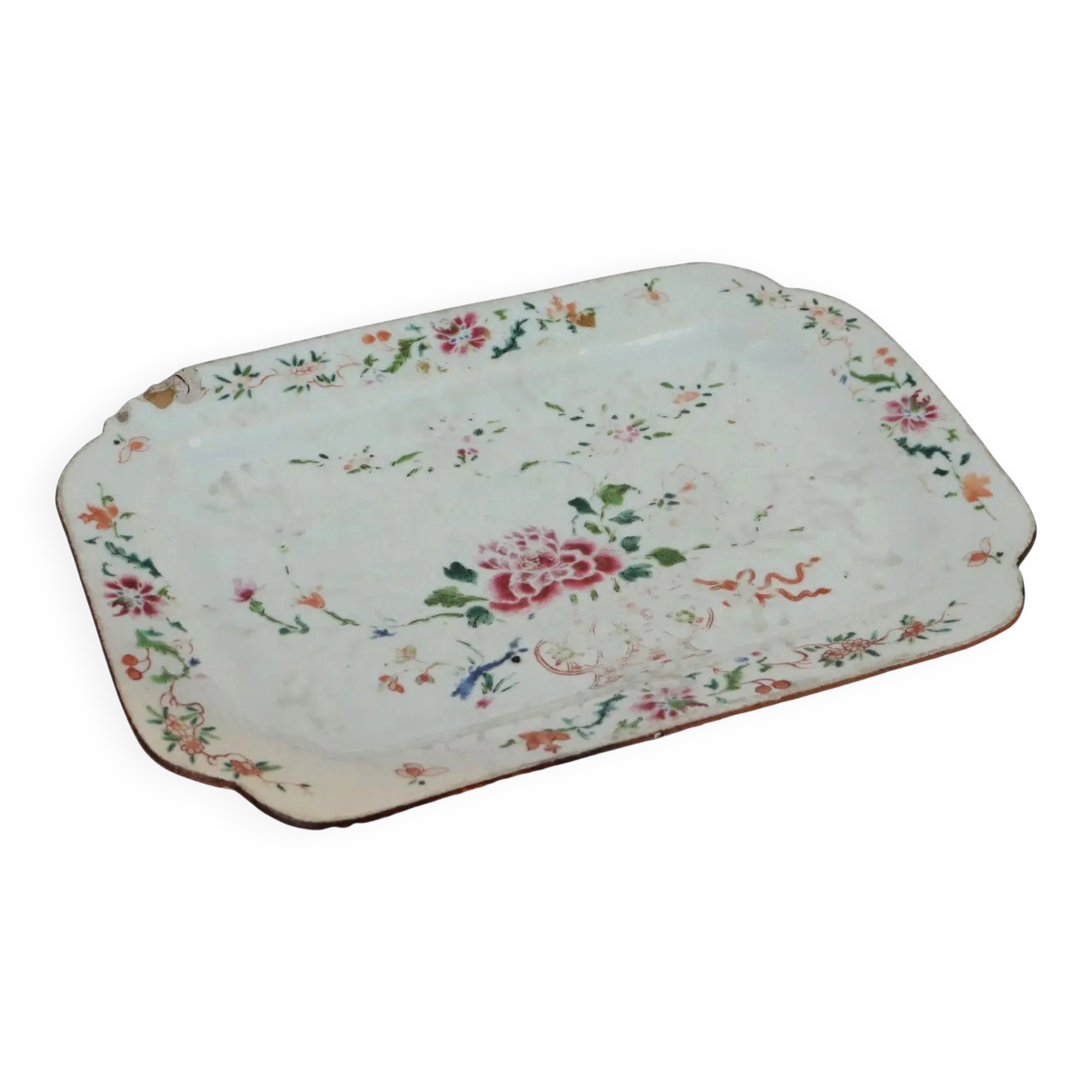 Ancient polylobed porcelain plateau from the Yongzheng period '700