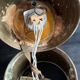 Antique lighting lantern, gilt brass marine compass binnacle "Askania", 1910, Germany