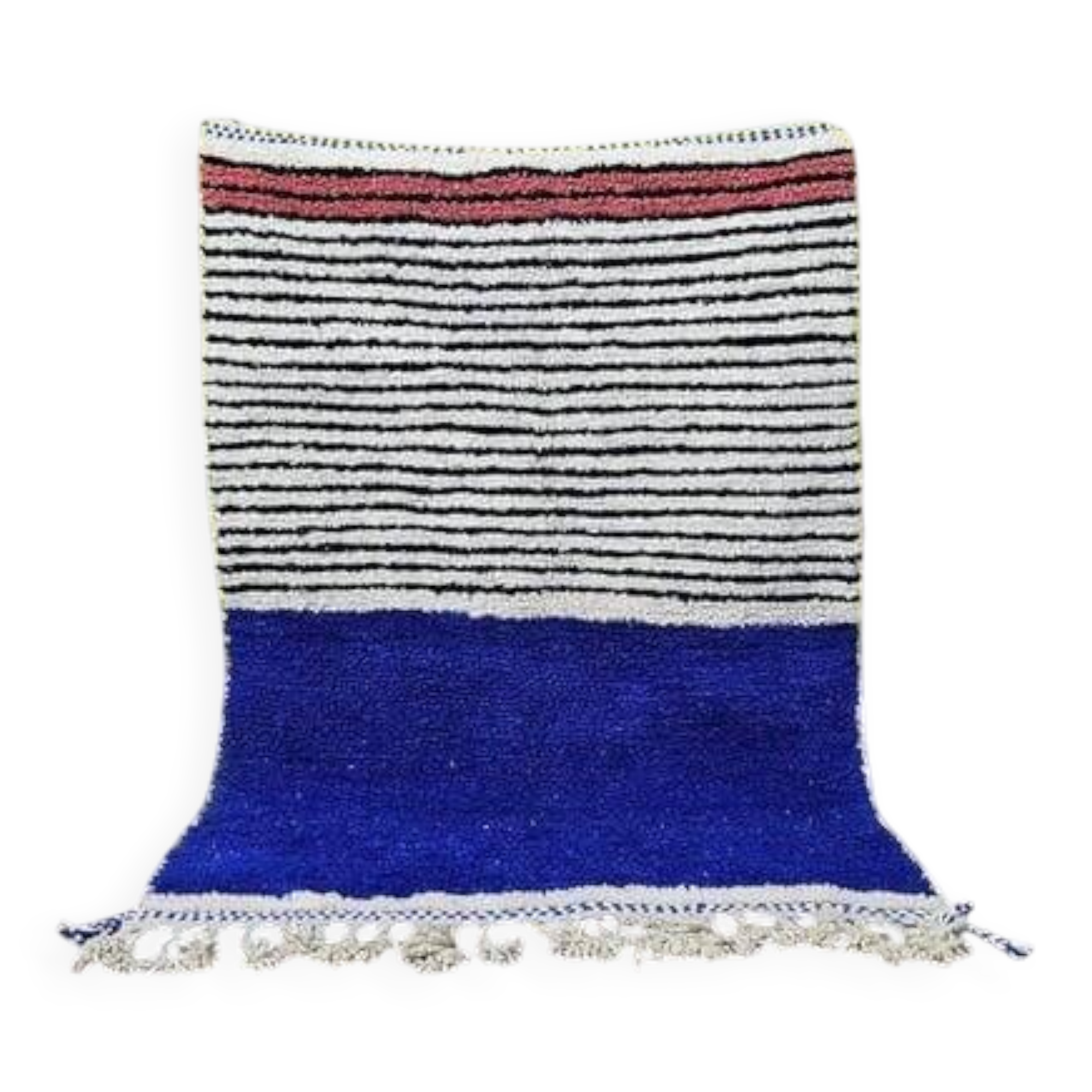Beni Mrirt rug, handwoven, traditional blue, size 150 x 250 cm.