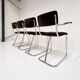 Set metal dining chairs in Gispen style (4), 1970s
