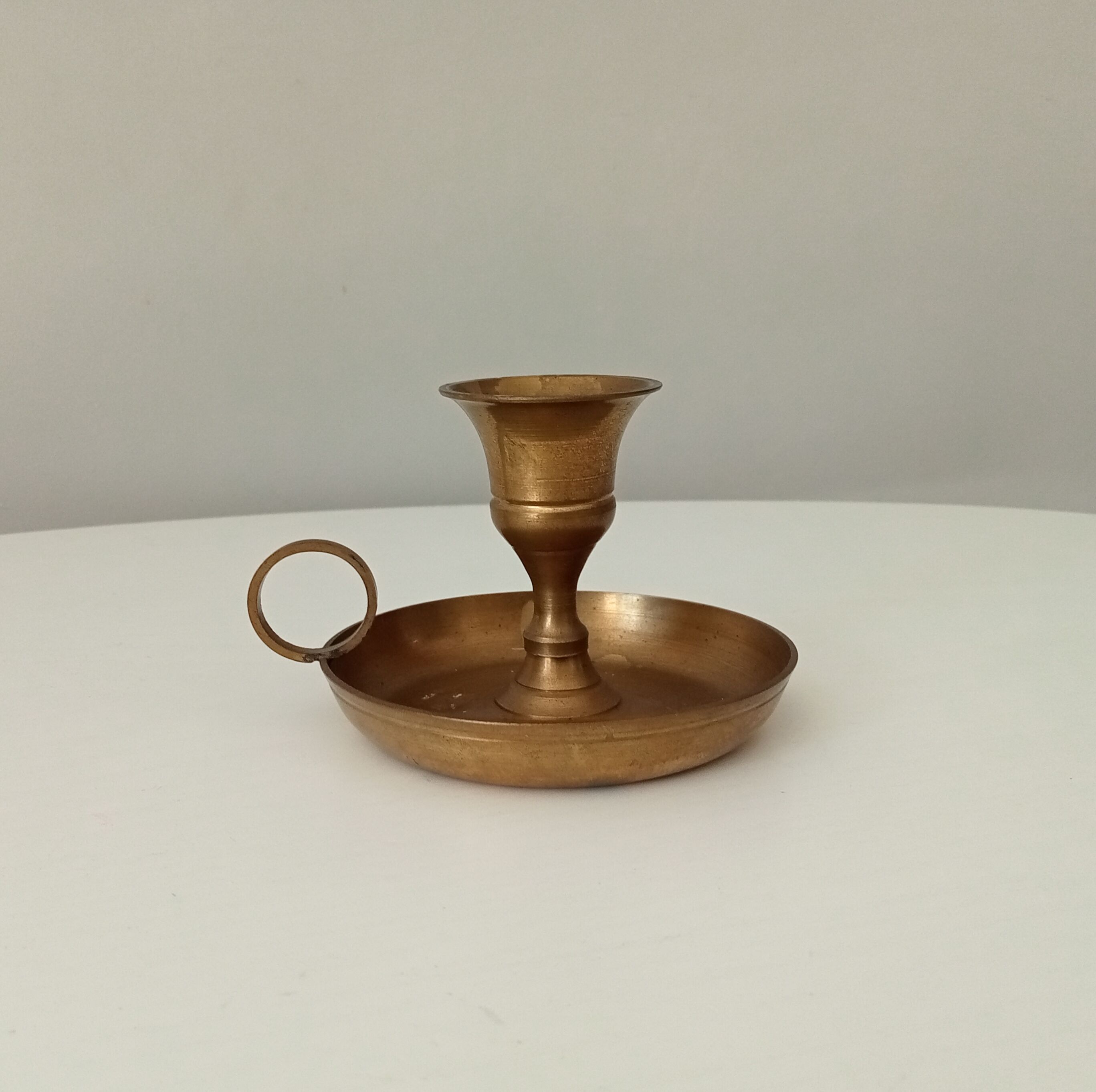 Vintage brass hand candle holder