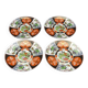 Set of 4 vintage Taous porcelain dessert plates, Morocco