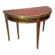 Table demi lune formant console et table de salle à manger en acajou d