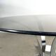 Table basse vintage chromée avec verre fumé