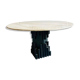 Table à manger en travertin du milieu du siècle.
