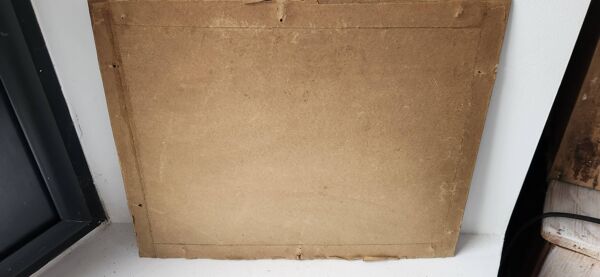 Peinture sur carton, grande demeure