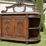 Buffet Sculpted in Walnut marble style Louis XVI