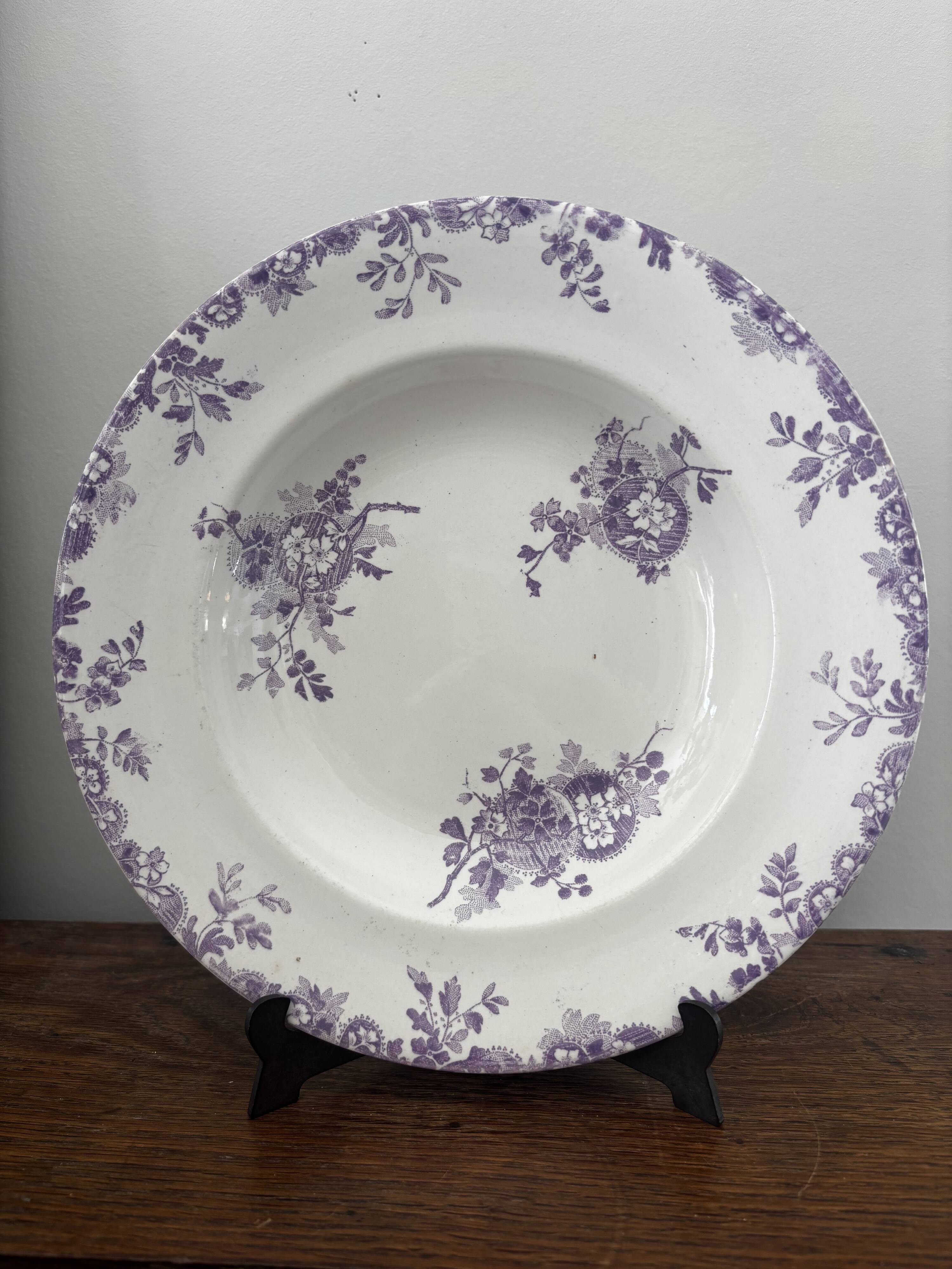 Vintage assiette creuse terre de fer Longwy Hanoï