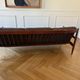Teak and Danish Scandinavian wool sofa