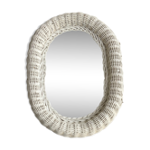 Miroir en osier rotin vintage - 40x30cm