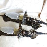 Medieval wrought iron wall lights / antique medieval lighting.