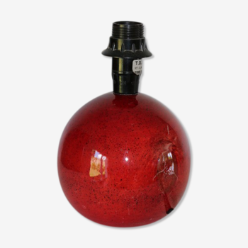 Lamp foot wood ball red lacquered