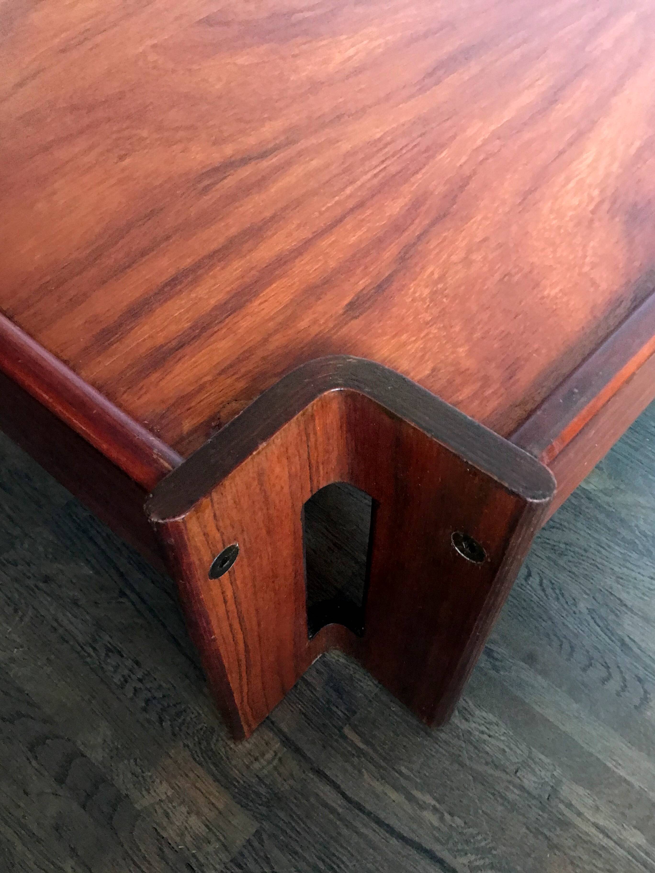 Italian rosewood coffe tables Zelda model design Sergio Asti for Poltronova, 1962