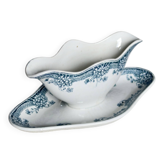 Vintage earthenware gravy boat from Saint Amand Nouvelle Usine Céramique du Nord - Mod