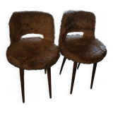 Paire de fauteuils moumoute