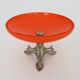 Centerpiece, Art Nouveau orange opaline fruit bowl and spelter foot