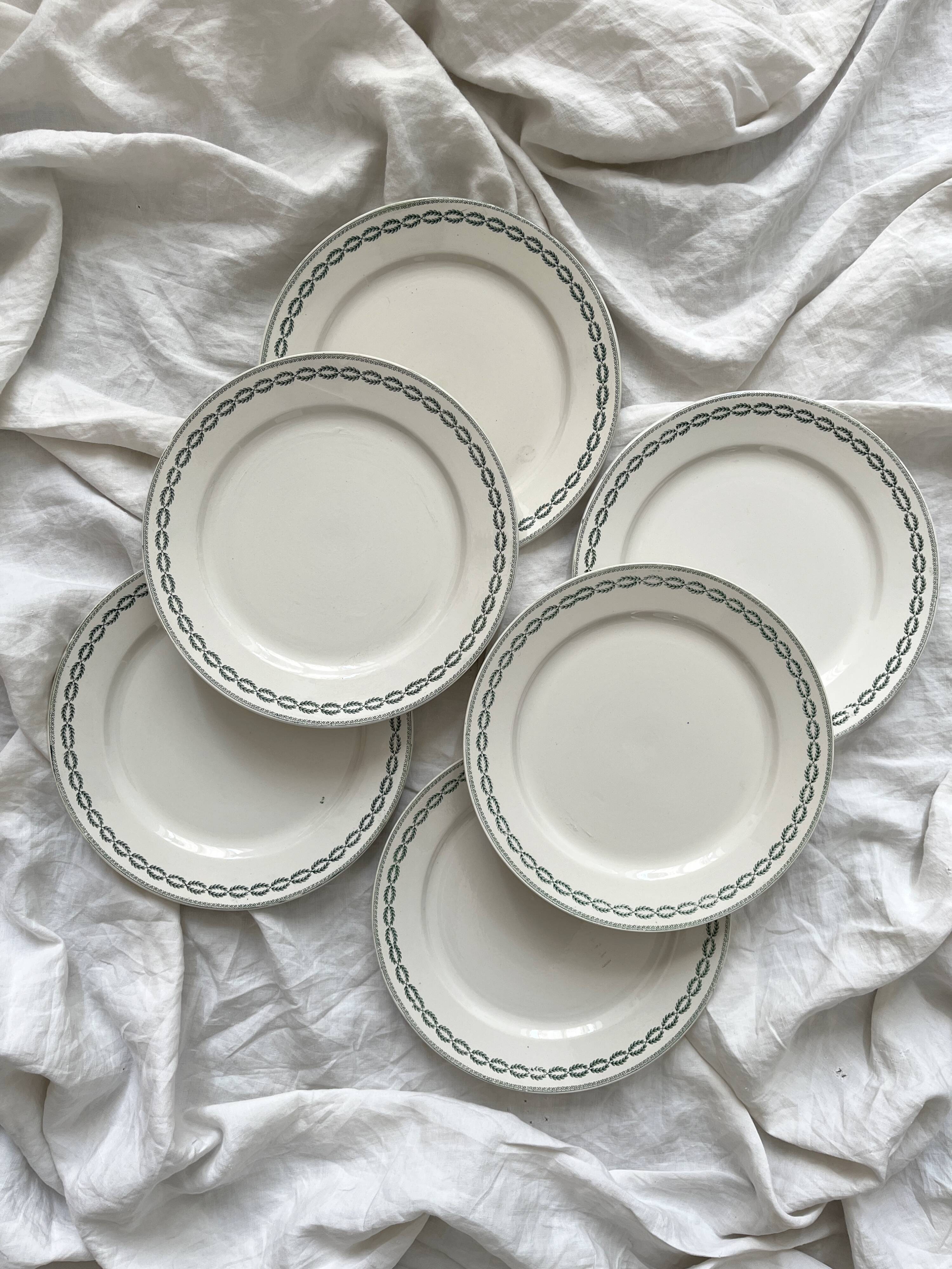 6 flat plates in iron earth "Nobilis" U&C Sarreguemines