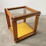 Bedside “cube” side table in pine DLG Regain