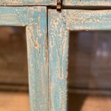 Blue lacquered wood showcase