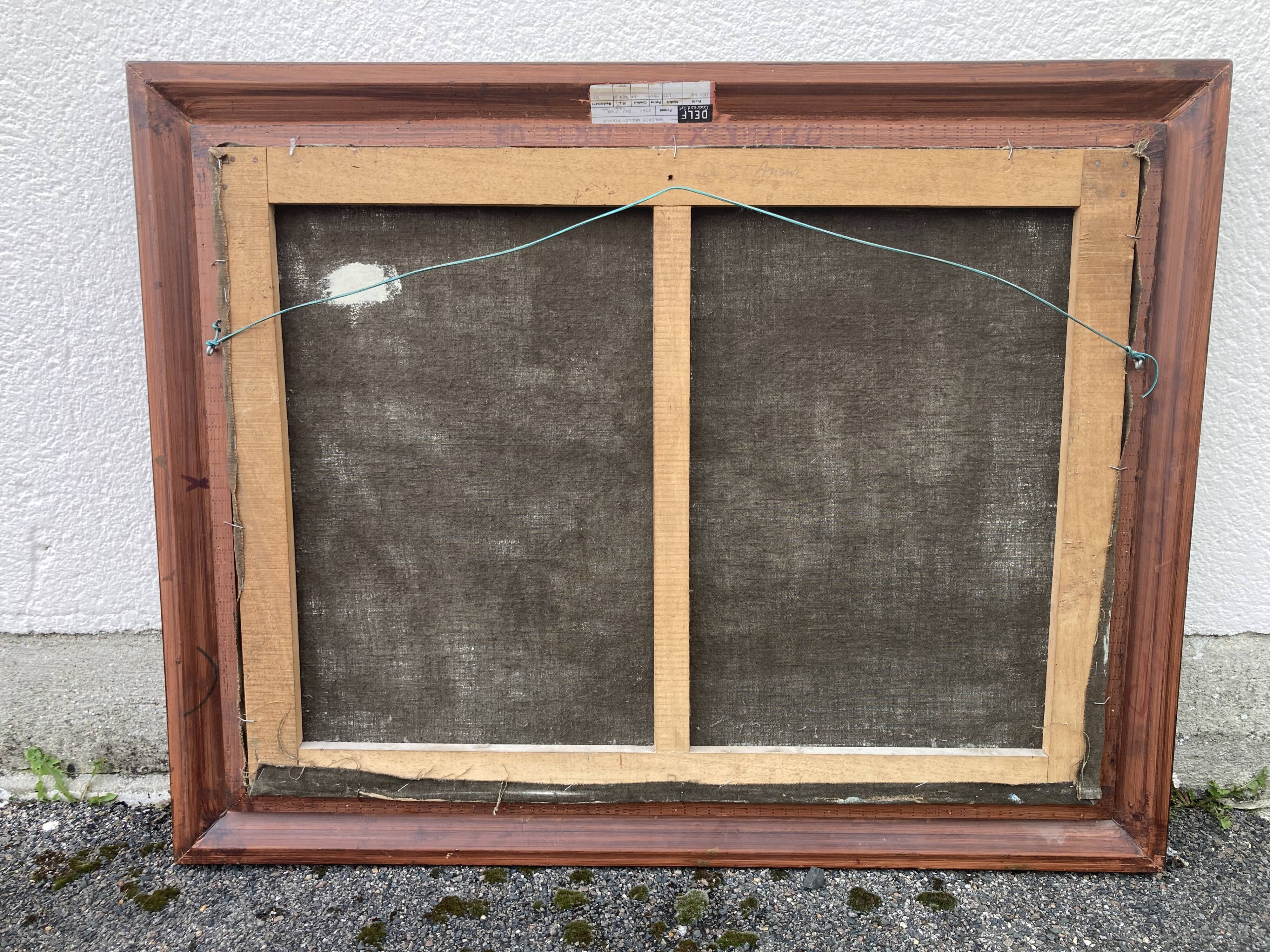 Georges prestat (1911-1994), bouquet of irises, oil on canvas from 1946