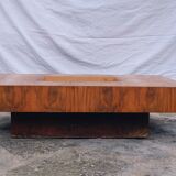 Table basse en loupe d'orme Alveo Willy Rizzo vintage