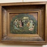 Romantic oil painting on panel from the 19th century