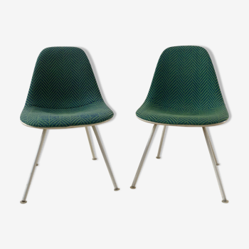 Pair of chairs low base Charles and Ray Eames, fabric Alexander Girard, ed. Herman Miller, 1970