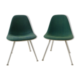 Pair of chairs low base Charles and Ray Eames, fabric Alexander Girard, ed. Herman Miller, 1970