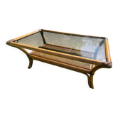 70s rattan coffee table