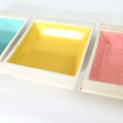 Set of three German ceramic catchalls from the 1950s.