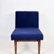 Dark blue velvet lounge chair, 1970s