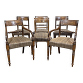 Série de 4 chaises + 2 fauteuils anglais en acajou fin XIXème