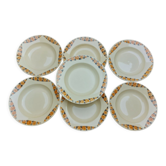 7 assiettes creuses vintage