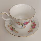 Royal Albert English porcelain set of 2 cups, saucers, and milk jug.