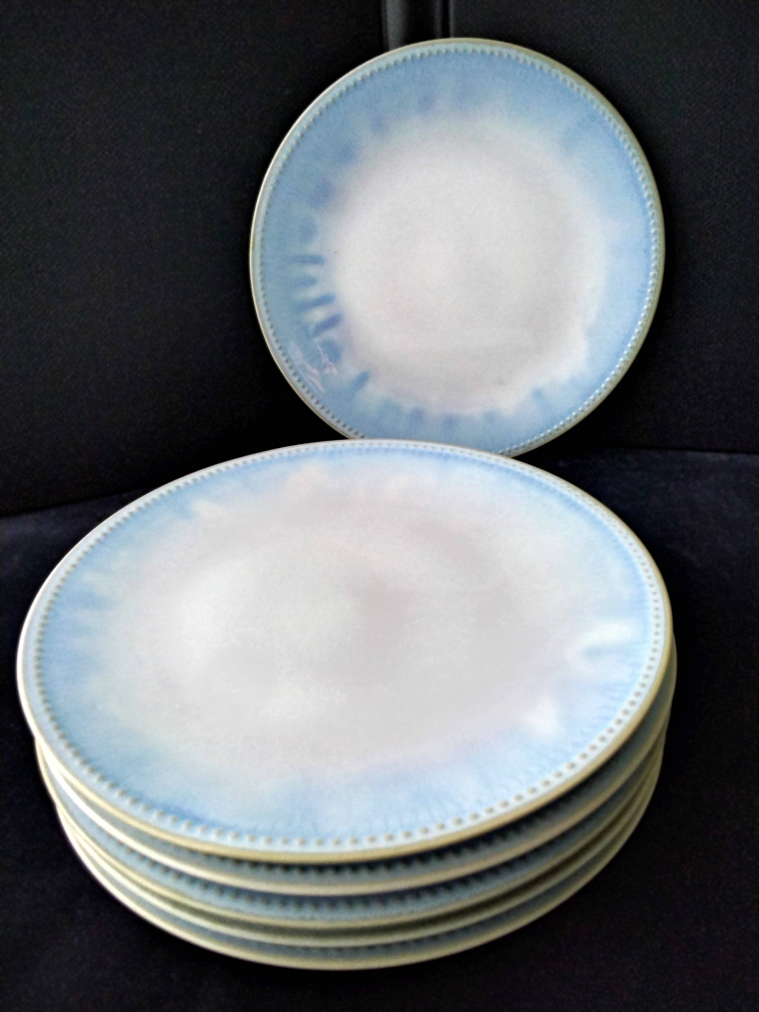 6 Ceramic dinner plates Handmade artisanal work