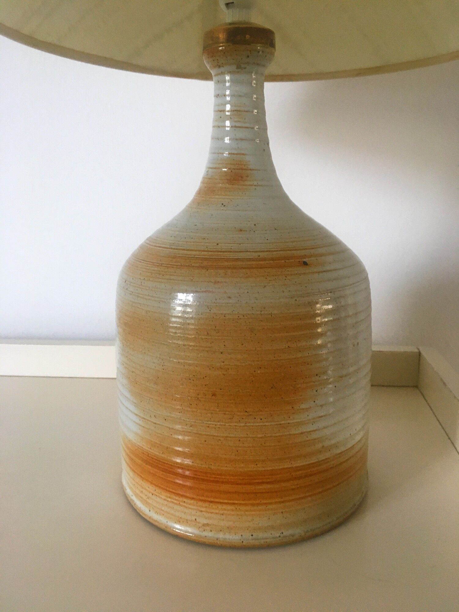 Lampe vintage en grès estampillée Grès du Marais années 70