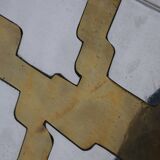 Plateau brutaliste en métal et laiton, David Marshall, 1970