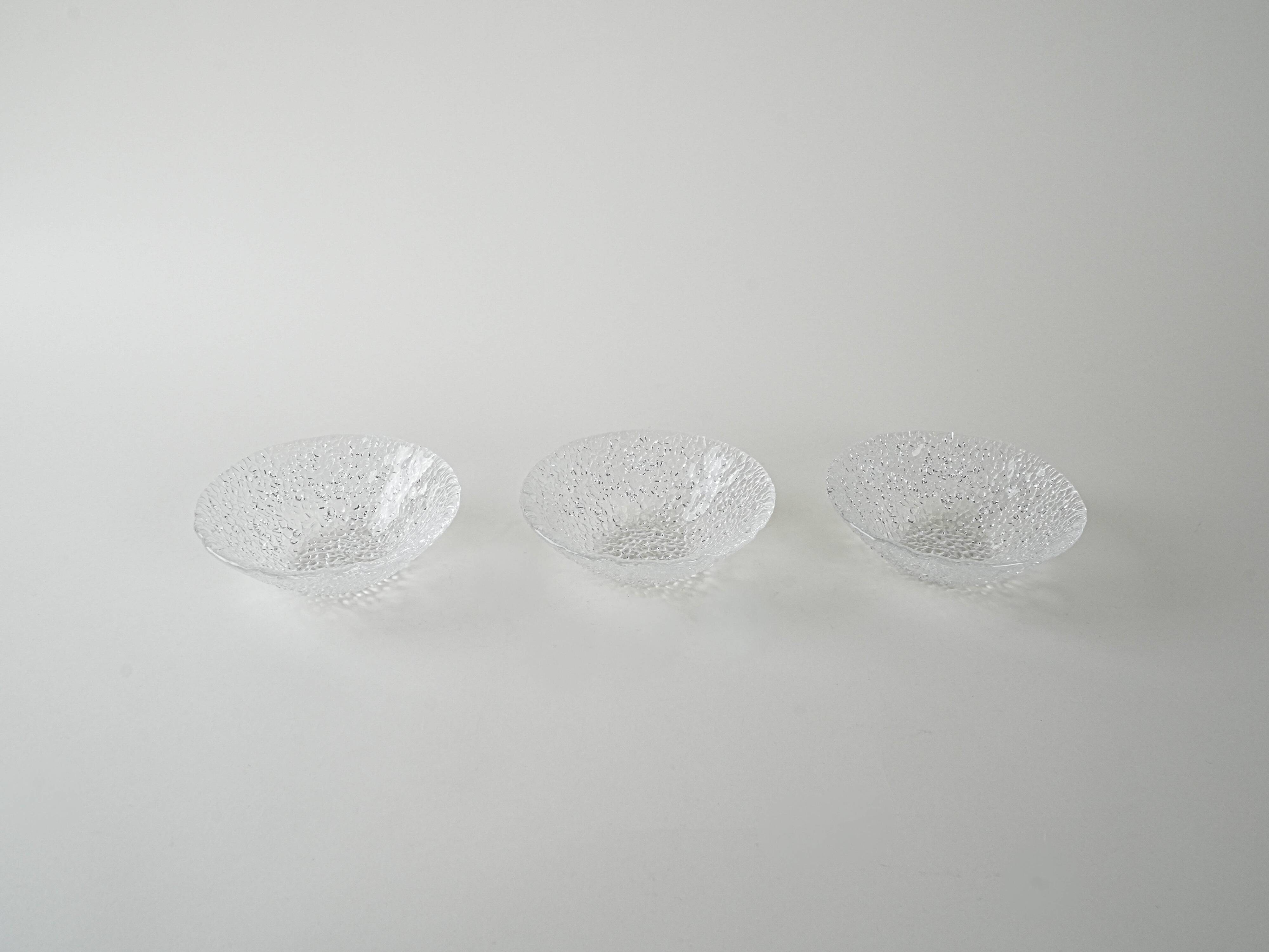 Set of glass bowls, Italian design, 1970s, production: Italy