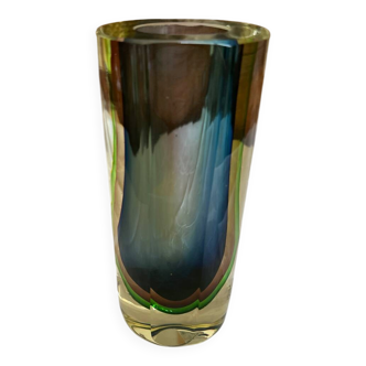 Murano Sommerso Crystal Vase Design Flavio Poli for Seguso Vintage