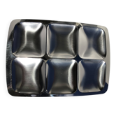 Stainless steel rectangular dish with compartments