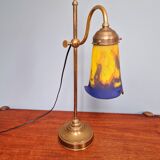 Art Deco brass and glass desk lamp signed "Frères Muller", 1920s