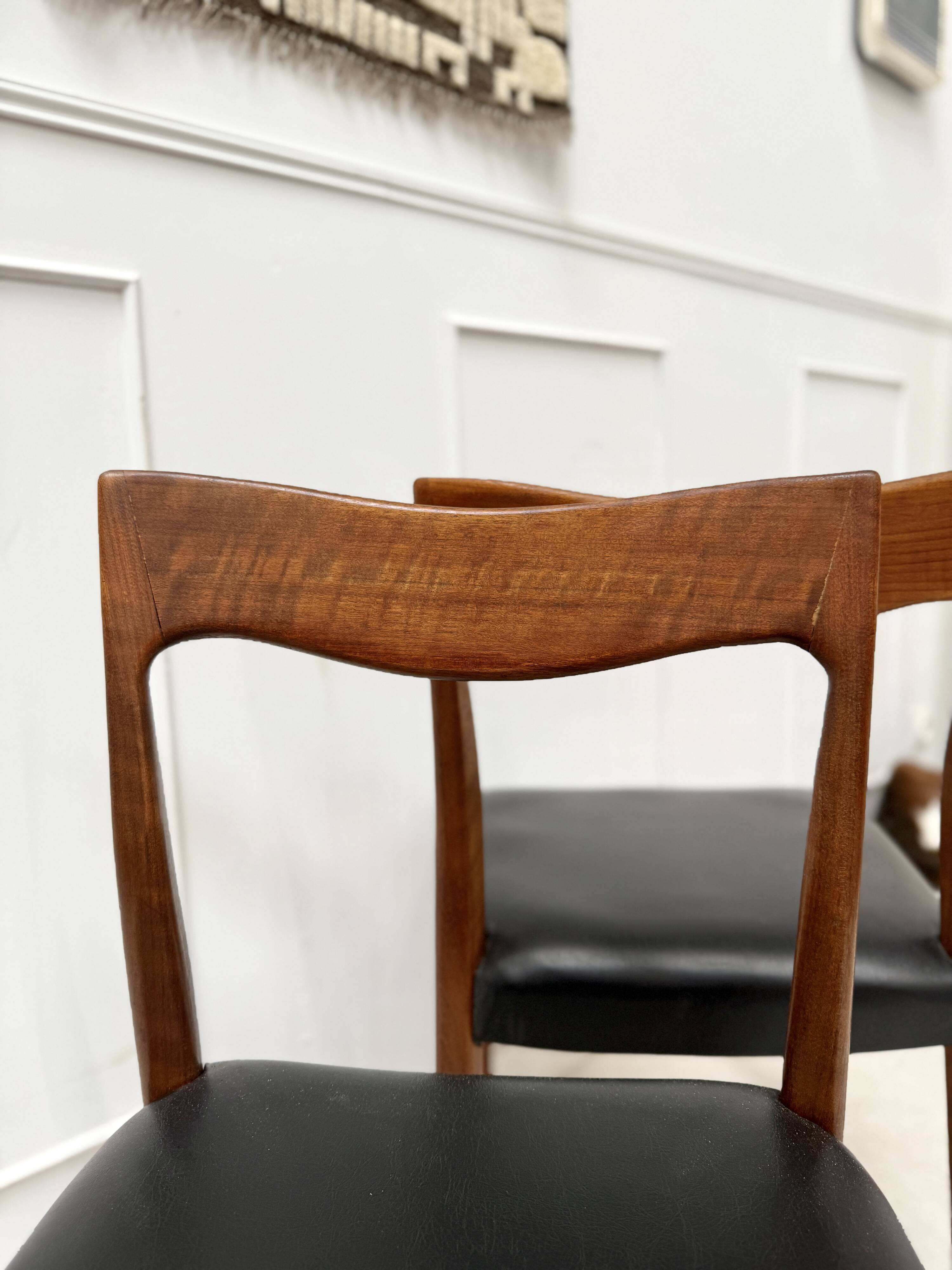 Set of 5 Danish teak chairs
