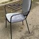 6 black and grey velvet medallion dining chairs with armrests