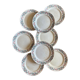 Set of 8 flat plates vintage model Cécile de HBCM
