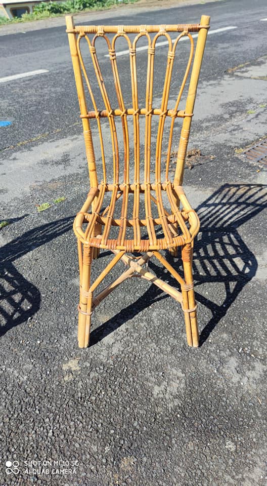 4 rattan chairs from the 1960s