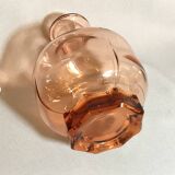 Carafe en verre rosaline Art Déco avec bouchon carafe verre rose octogonal