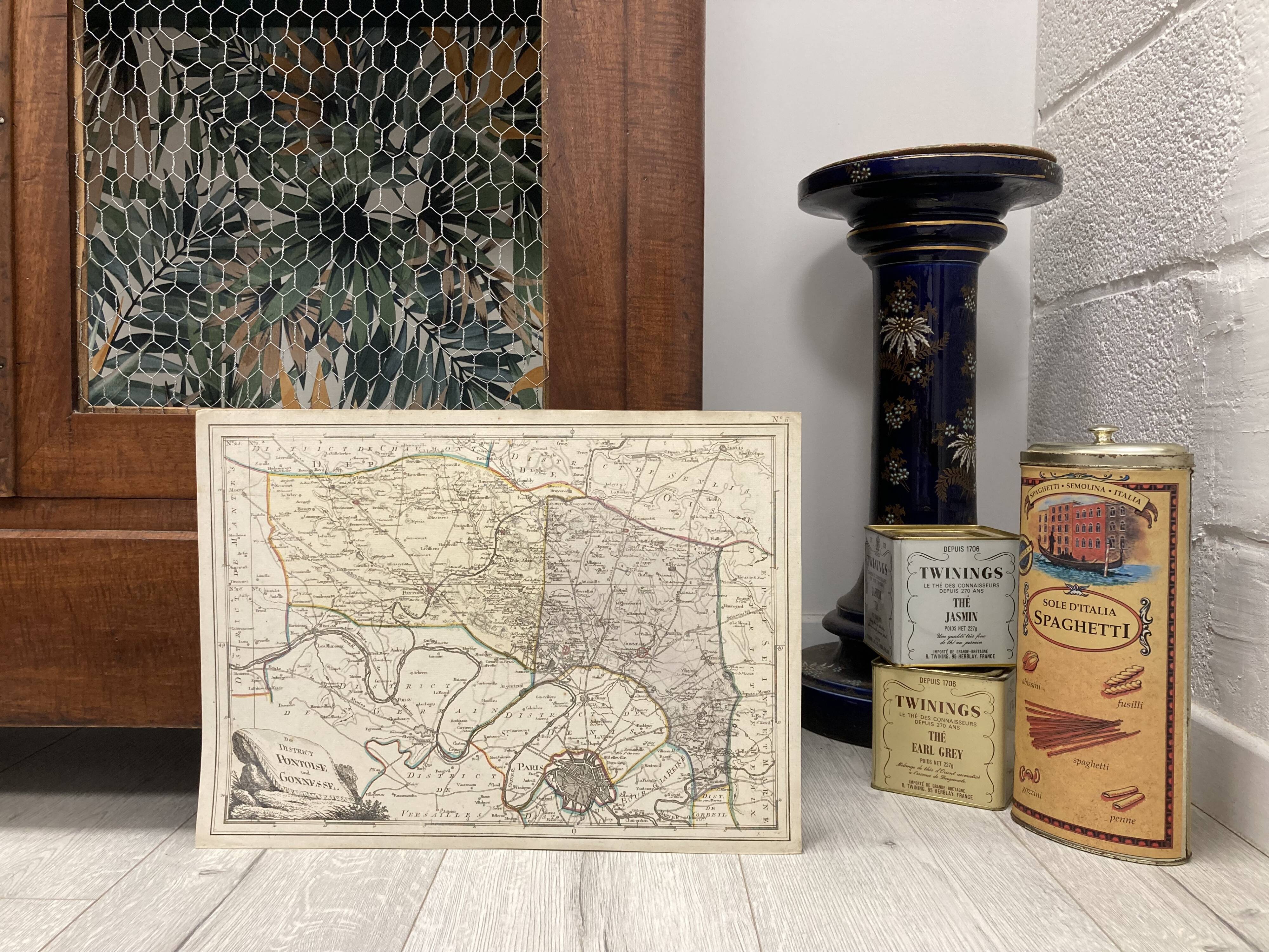 Old map of Pontoise and Gonesse