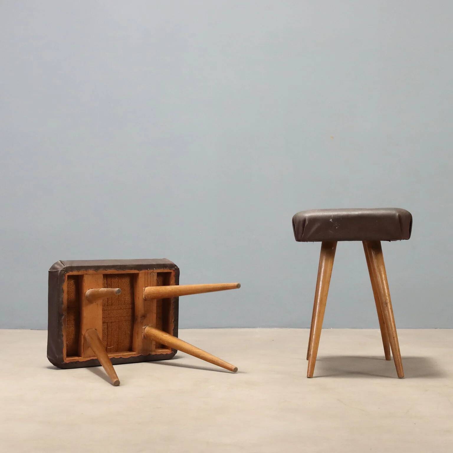 Pair of vintage stools from the 1950s.