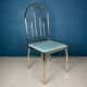 French vintage dining set in imitation bamboo brass with 4 chairs and table, 1970s, set of 5.