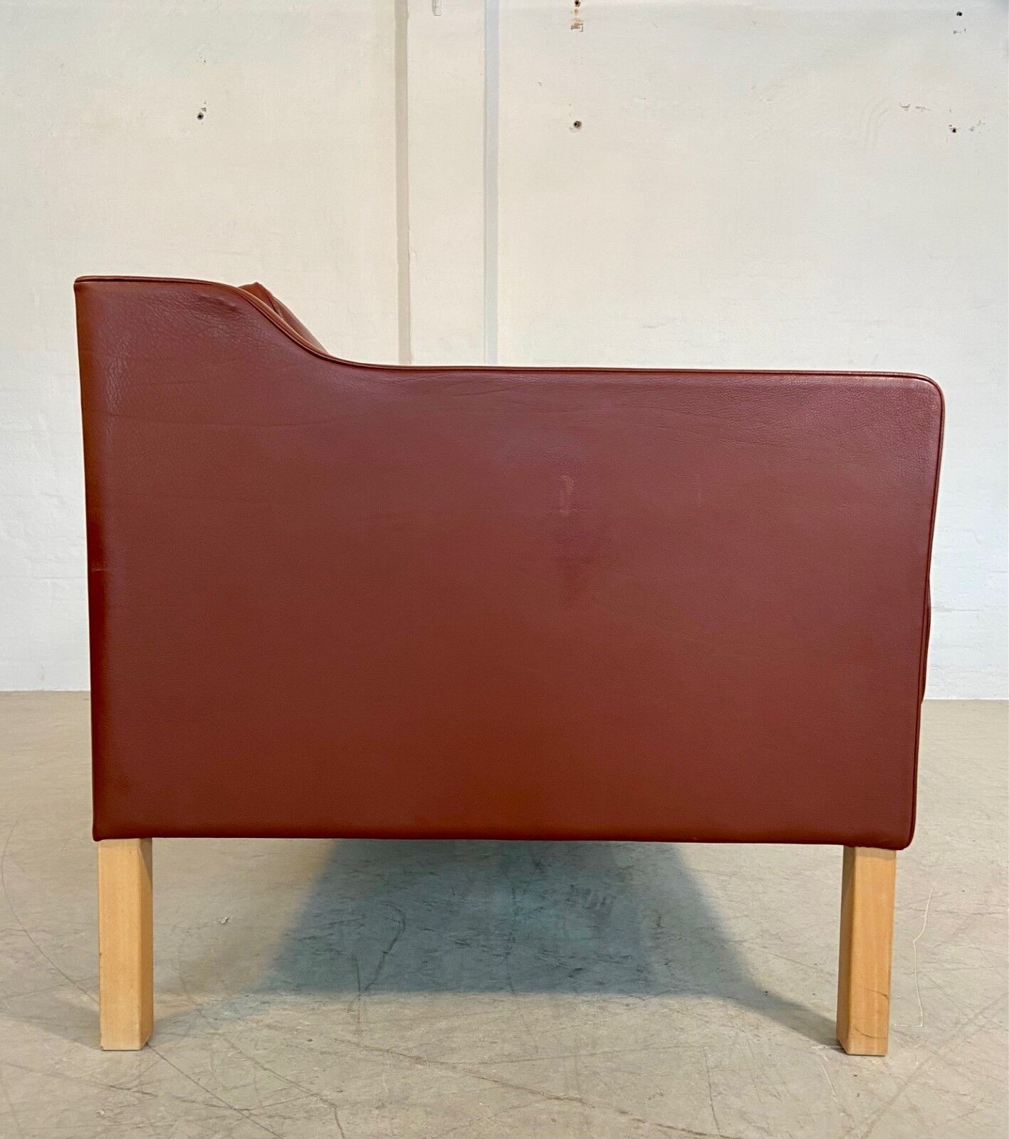 Vintage Danish mid-century Mogens Hansen 3-person cognac leather sofa